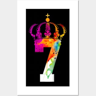 Kids Queen 7 Years King 7Th Birthday Posters and Art